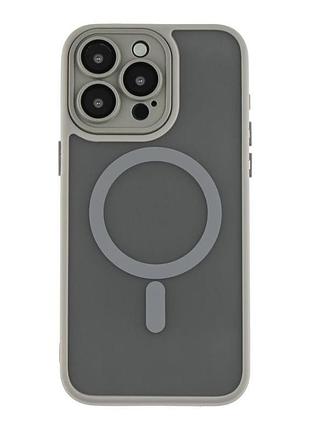 Чехол-накладка magsafe magnetic matte camera lens apple iphone 16 pro max grey (36194_3606975)