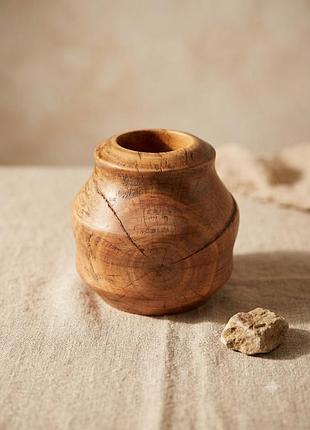 Ваза ручної роботи зі старого персика (wabi-sabi / live edge)