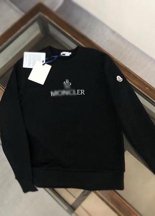 Чорний базовий світшот кофта монклер moncler