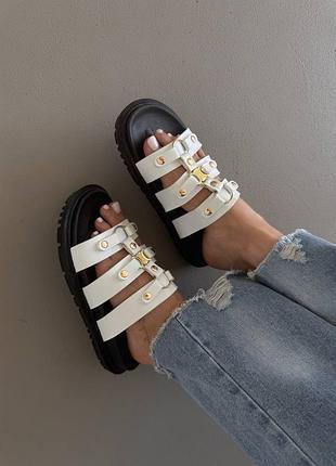 😍 жіночі шльопанці celin e tippi slides white / black (9) 💚