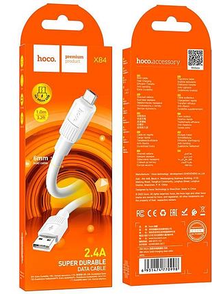 Кабель hoco micro usb solid charging data cable x84 |1m, 2.4a| 3