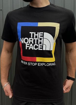 Футболка the north face black квадратне лого чорна xl