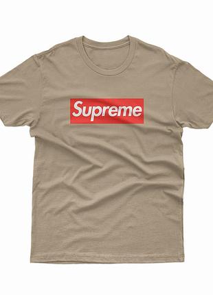 Футболка supreme бежевый