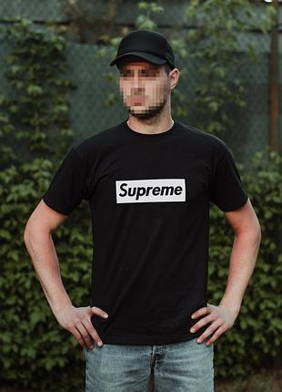 Футболка supreme черная хлопковая