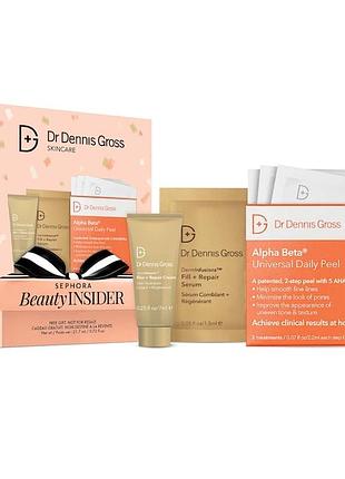 Набір dr dennis gross пілінг daily peel і крем blur repair cream 7 ml + сиворотка пробник