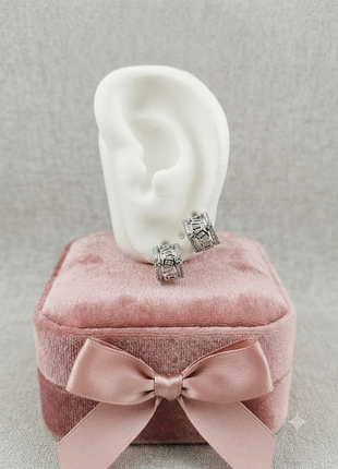Вишукані масивні сережки з цирконами xuping jewelry / медичне золото