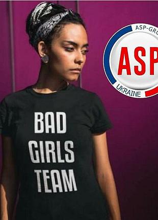 Футболки з принтом, написами, жіночі, під замовлення, bad girls team