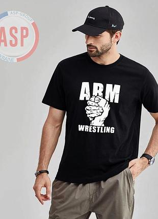 Футболка с надписью, логотипом армрестлинг, аrm, аrmwrestling. изготовление за 1 день. m