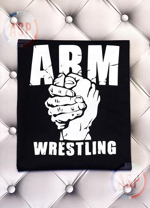 Футболка с надписью, логотипом армрестлинг, аrm, аrmwrestling. изготовление за 1 день. xl