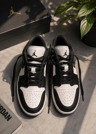 Nike air jordan 1 low black white original чоловічі кросівки