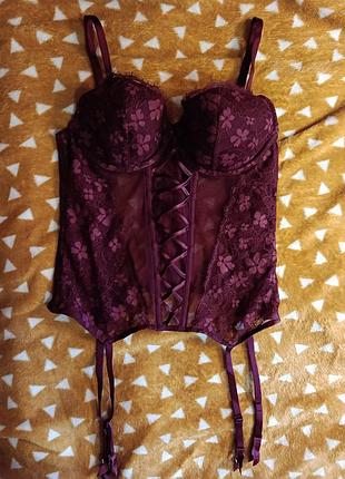 Корсет бюстье, корсетный топ с рычажками, на поролоне, victorias secret, m