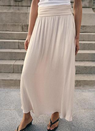 Атласная длинная юбка от zara