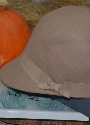 6 - 9 років 54 см фетровий капелюшок капелюх - казанок з стрічкою карамель зара zara3 фото