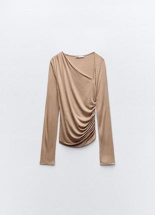 М'який лонгслів асиметричний zara,p. m