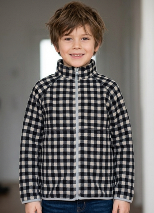 Флісова кофта / кофта-жакет у клітинку h&m для хлопчика (р. 122-128)