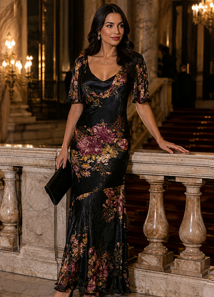 🌟шовкове плаття ann harvey london з бісерною вишивкою, велике розмірне