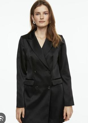 Платье-пиджак чёрное, на подкладке, женское, h&m