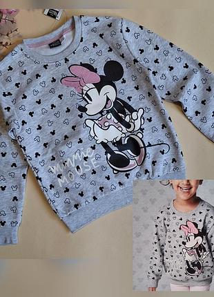 Свитшот утепленный, кофта с начесом минни от disney