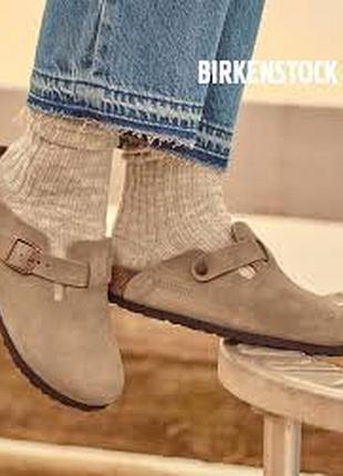Замшеві ортопедичні клоги глоги сабо  birkenstock boston suede soft footbed оригінал, унісекс