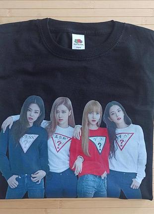 Футболка дитяча чорна бэк пинк black pink 9-11 лет 3753