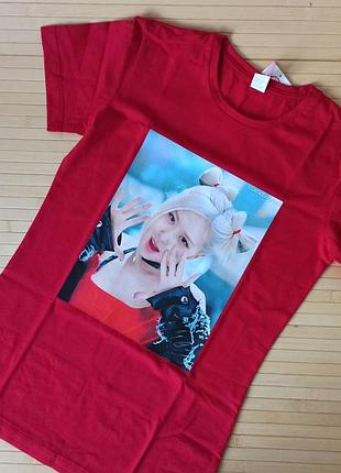 Футболка rose пак чейон black pink , червона 4281