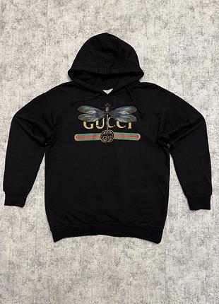 Худі, толстовка gucci dragonfly embroidery sweatshirt hoodie