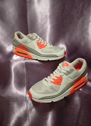Мужские кроссовки nike air max 90 (ct 4352-103), white/hyper orange