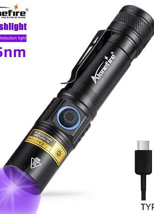 Ультрафиолетовый фонарик alonefire sv38 365нм, уф детектор валют, лампа уда, uv фонарь