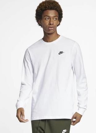 Білий лонгслів nike club tee розмір l