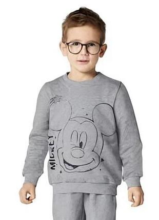 Свитшот теплый кофта с начесом микки маус от disney