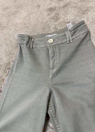 Джинси zara / wide leg / оливкові