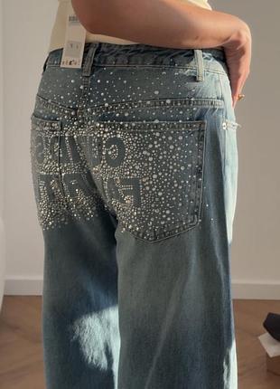 Джинси zara з стразами, розмір 36-38 (нові, з етикеткою)