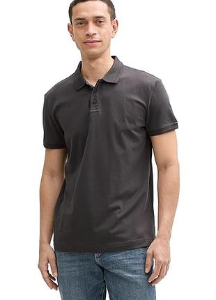 Футболка поло чоловіча men's polo shirt 1045630-10899 tom tailor темно-сірий