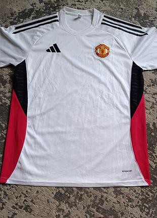 Біла тренувальна футболка adidas manchester united 22/23 travel tee 2xl оригінал батал