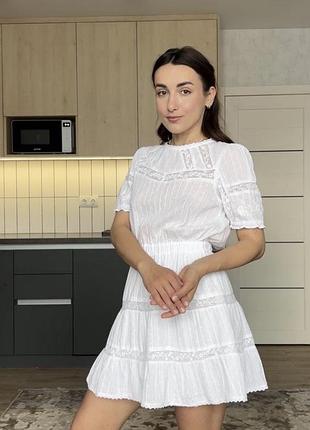 Сукня zara біла котонова