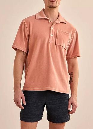 Oas cameo girona velour polo shirt чоловіче велюрове поло сорочка