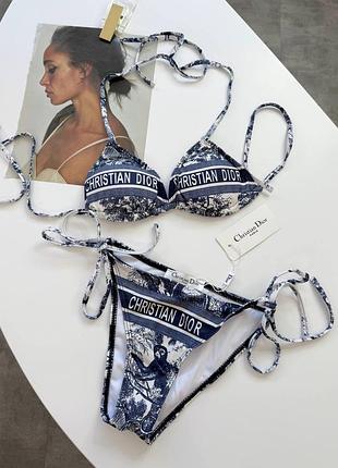 Купальник топ та низ christian dior у фірмовий принт