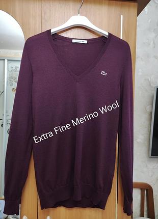 Жіночий пуловер lacoste із тонкої вовни extra fine merino wool