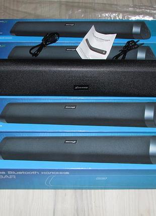 Нова портативна bluetooth колонка-саундбар grand-x bts-10sb black (10w, 2500 mah, bt 5.3, usb, sd, aux)