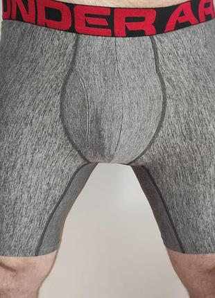 Новые спорт фирменные мужские серые боксеры-боксеры under armour с красным брендированным поясом.л-хл