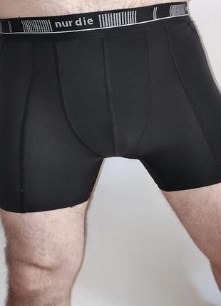 Новые сток мужские удлиненные боксерки nur die cotton active черного цвета с эластичным поясом.хл