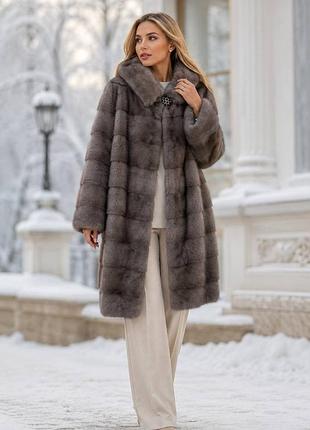 Норкова шуба saga mink