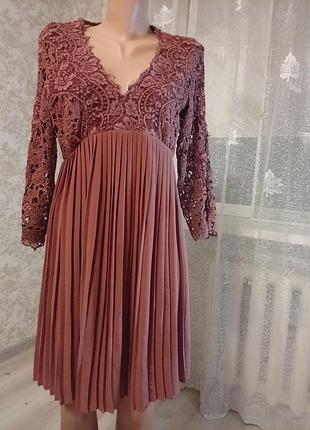 Ажурное праздничное женское платье в плесень, от zara