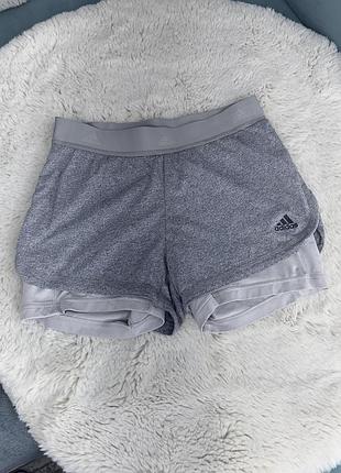 Шорти подвійні adidas жіночі хс-с
