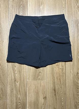 Шорти allsaints чорні з вишитим логотипом, розмір l