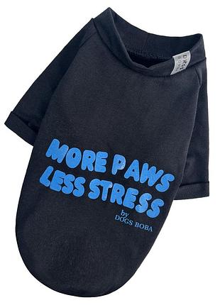 Футболка less stress чорна f-98
