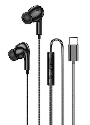 Наушники hoco rock digital wire control earphones with microphone type-c dm48 |1.2m, mic|