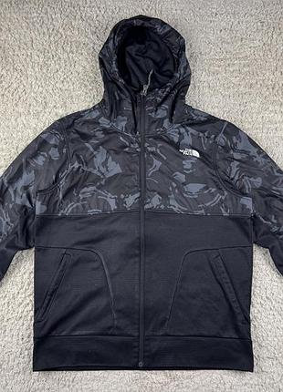 Чоловіча чорна флісова кофта the north face щільна вітровка з капюшоном