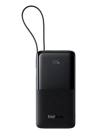 Умб baseus bipow 2 digital display power bank with built-in usb-c cable 20000mah |1usb/1type-c, 20w/3a, pd/qc|