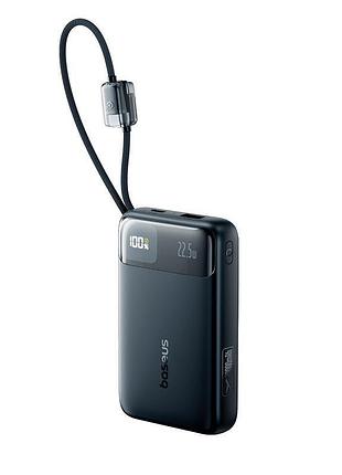 Умб baseus enerfill digital display power bank with dual built-in cables fc11 20000mah |1usb/1type-c, 22.5w/3a, pd/qc|